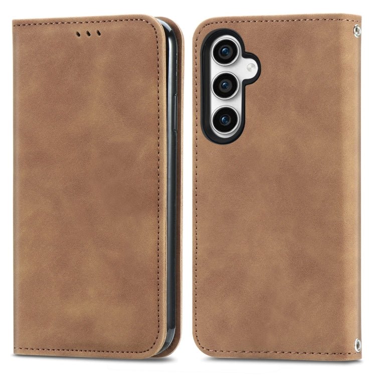 Retro Skin Feel Magnetic Leather Phone Case, For Samsung Galaxy A05s 4G, For Samsung Galaxy A25 5G, For Samsung Galaxy S23 FE 5G, For Samsung Galaxy A24 5G, For Samsung Galaxy S23 Ultra 5G, For Samsung Galaxy S23+ 5G, For Samsung Galaxy S23 5G         ...