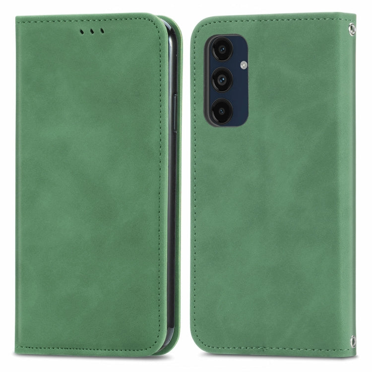 Retro Skin Feel Magnetic Leather Phone Case, For Galaxy S25+ 5G, For Galaxy S25 Ultra 5G, For Galaxy A16, For Galaxy A06, For Galaxy S24 FE 5G, For Samsung Galaxy M35, For Samsung Galaxy M14 4G, For Samsung Galaxy M15