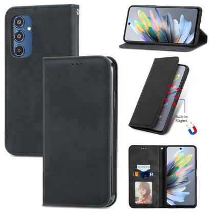 Retro Skin Feel Magnetic Leather Phone Case, For Galaxy S25+ 5G, For Galaxy S25 Ultra 5G, For Galaxy A16, For Galaxy A06, For Galaxy S24 FE 5G, For Samsung Galaxy M35, For Samsung Galaxy M14 4G, For Samsung Galaxy M15