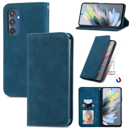 Retro Skin Feel Magnetic Leather Phone Case, For Galaxy S25+ 5G, For Galaxy S25 Ultra 5G, For Galaxy A16, For Galaxy A06, For Galaxy S24 FE 5G, For Samsung Galaxy M35, For Samsung Galaxy M14 4G, For Samsung Galaxy M15