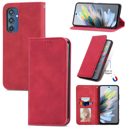 Retro Skin Feel Magnetic Leather Phone Case, For Galaxy S25+ 5G, For Galaxy S25 Ultra 5G, For Galaxy A16, For Galaxy A06, For Galaxy S24 FE 5G, For Samsung Galaxy M35, For Samsung Galaxy M14 4G, For Samsung Galaxy M15