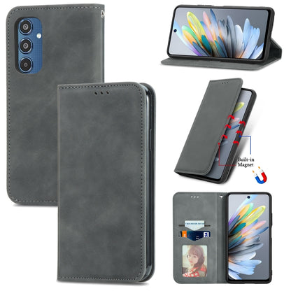 Retro Skin Feel Magnetic Leather Phone Case, For Galaxy S25+ 5G, For Galaxy S25 Ultra 5G, For Galaxy A16, For Galaxy A06, For Galaxy S24 FE 5G, For Samsung Galaxy M35, For Samsung Galaxy M14 4G, For Samsung Galaxy M15