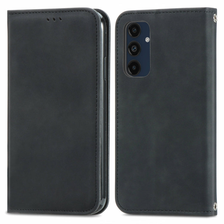 Retro Skin Feel Magnetic Leather Phone Case, For Galaxy S25+ 5G, For Galaxy S25 Ultra 5G, For Galaxy A16, For Galaxy A06, For Galaxy S24 FE 5G, For Samsung Galaxy M35, For Samsung Galaxy M14 4G, For Samsung Galaxy M15