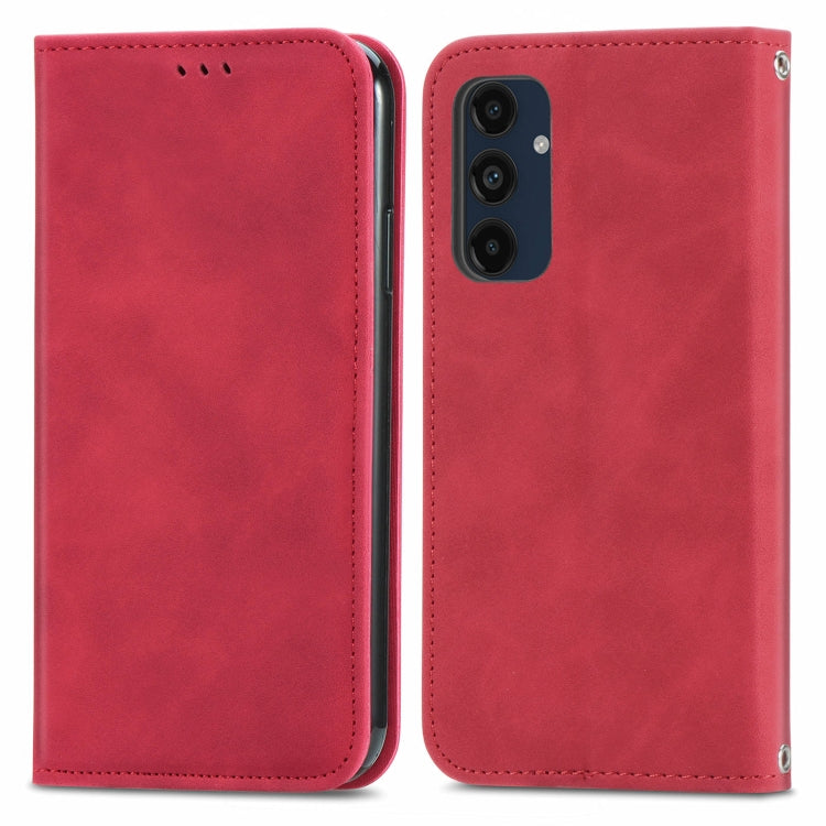 Retro Skin Feel Magnetic Leather Phone Case, For Galaxy S25+ 5G, For Galaxy S25 Ultra 5G, For Galaxy A16, For Galaxy A06, For Galaxy S24 FE 5G, For Samsung Galaxy M35, For Samsung Galaxy M14 4G, For Samsung Galaxy M15
