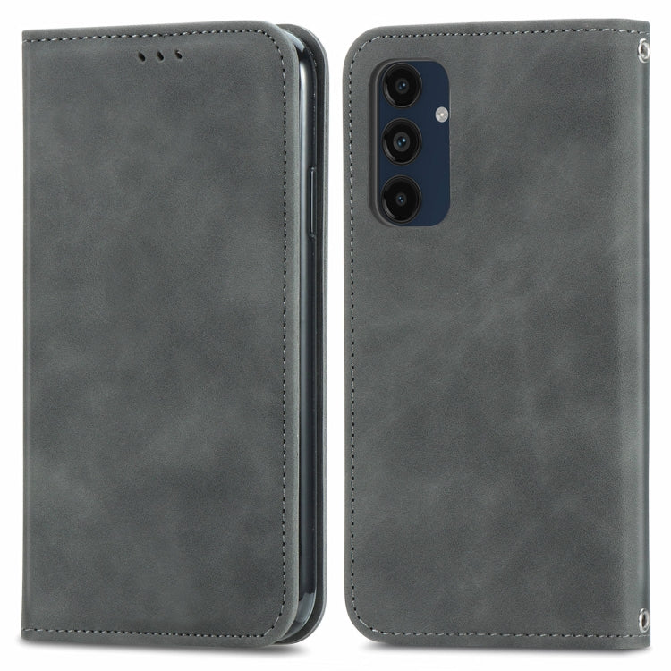 Retro Skin Feel Magnetic Leather Phone Case, For Galaxy S25+ 5G, For Galaxy S25 Ultra 5G, For Galaxy A16, For Galaxy A06, For Galaxy S24 FE 5G, For Samsung Galaxy M35, For Samsung Galaxy M14 4G, For Samsung Galaxy M15