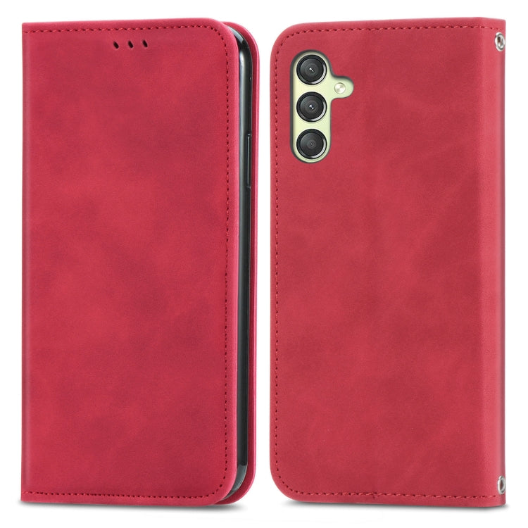 Retro Skin Feel Magnetic Leather Phone Case, For Samsung Galaxy A05s 4G, For Samsung Galaxy A25 5G, For Samsung Galaxy S23 FE 5G, For Samsung Galaxy A24 5G, For Samsung Galaxy S23 Ultra 5G, For Samsung Galaxy S23+ 5G, For Samsung Galaxy S23 5G         ...
