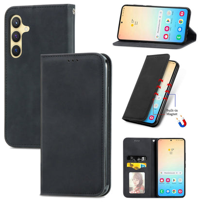 Retro Skin Feel Magnetic Leather Phone Case, For Galaxy S26 FE 5G, For Galaxy S26+ 5G, For Galaxy S26 Ultra 5G, For Galaxy S26 5G, For Galaxy A57 5G, For Galaxy A37 5G, For Galaxy A27 5G, For Galaxy S25 5G