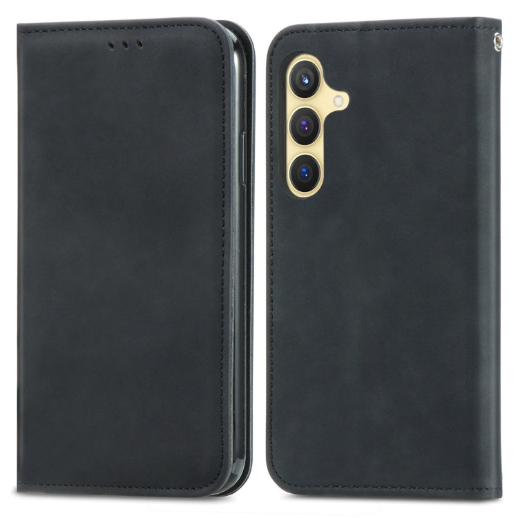 Retro Skin Feel Magnetic Leather Phone Case, For Galaxy S25+ 5G, For Galaxy S25 Ultra 5G, For Galaxy A16, For Galaxy A06, For Galaxy S24 FE 5G, For Samsung Galaxy M35, For Samsung Galaxy M14 4G, For Samsung Galaxy M15