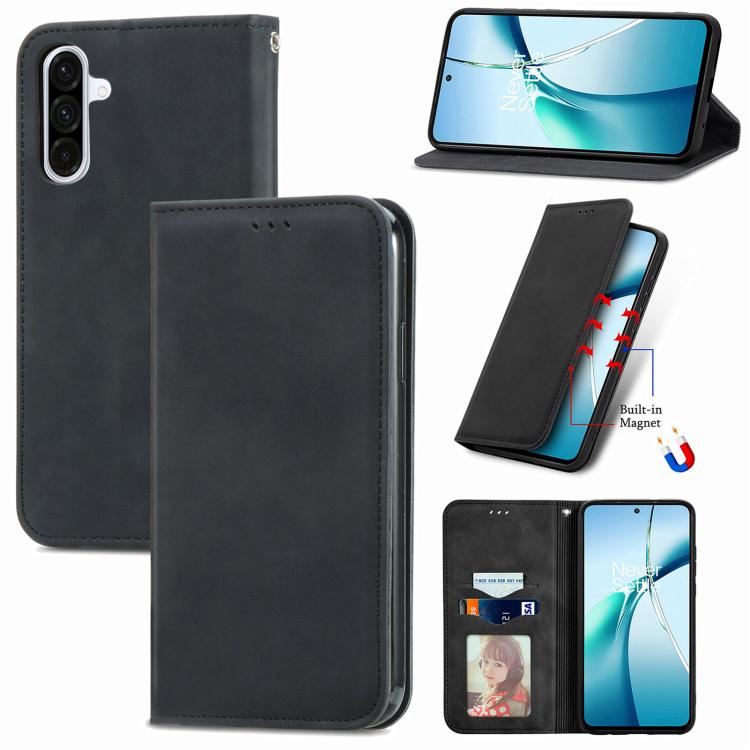 Retro Skin Feel Magnetic Leather Phone Case, For Galaxy S26 FE 5G, For Galaxy S26+ 5G, For Galaxy S26 Ultra 5G, For Galaxy S26 5G, For Galaxy A57 5G, For Galaxy A37 5G, For Galaxy A27 5G, For Galaxy S25 5G
