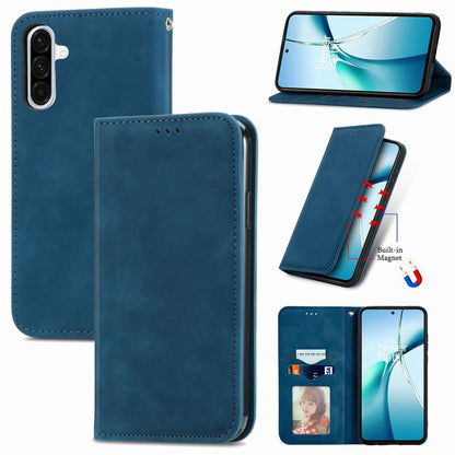 Retro Skin Feel Magnetic Leather Phone Case, For Galaxy S26 FE 5G, For Galaxy S26+ 5G, For Galaxy S26 Ultra 5G, For Galaxy S26 5G, For Galaxy A57 5G, For Galaxy A37 5G, For Galaxy A27 5G, For Galaxy S25 5G