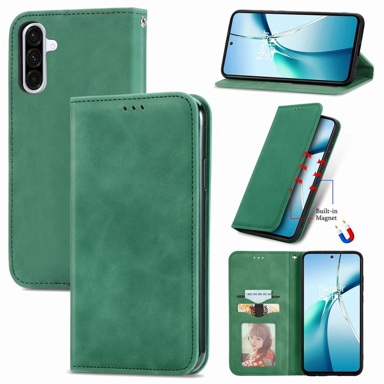 Retro Skin Feel Magnetic Leather Phone Case, For Galaxy S26 FE 5G, For Galaxy S26+ 5G, For Galaxy S26 Ultra 5G, For Galaxy S26 5G, For Galaxy A57 5G, For Galaxy A37 5G, For Galaxy A27 5G, For Galaxy S25 5G