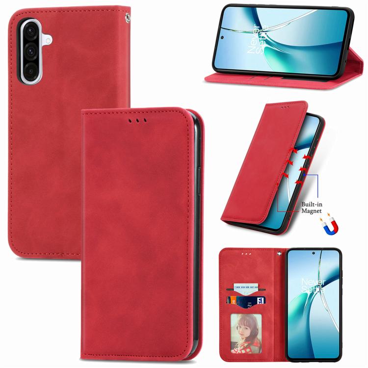 Retro Skin Feel Magnetic Leather Phone Case, For Galaxy S26 FE 5G, For Galaxy S26+ 5G, For Galaxy S26 Ultra 5G, For Galaxy S26 5G, For Galaxy A57 5G, For Galaxy A37 5G, For Galaxy A27 5G, For Galaxy S25 5G