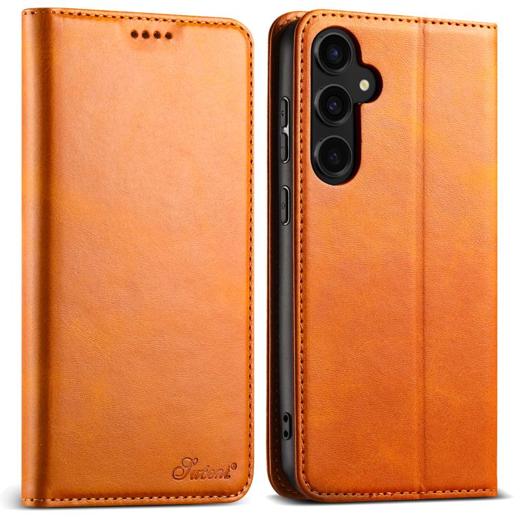 Suteni Calf Texture Horizontal Flip Leather Phone Case, For Samsung Galaxy S26+ 5G, For Samsung Galaxy S26 Ultra 5G, For Samsung Galaxy S26 5G, For Samsung Galaxy S25 5G, For Samsung Galaxy S25+ 5G, For Samsung Galaxy S25 Ultra 5G                      ...