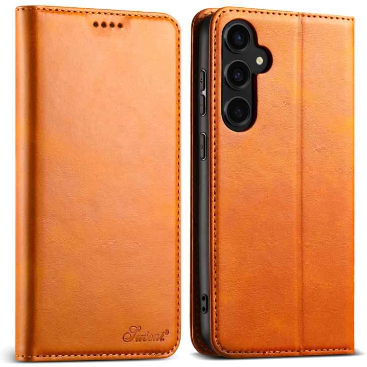Suteni Calf Texture Horizontal Flip Leather Phone Case, For Samsung Galaxy S26+ 5G, For Samsung Galaxy S26 Ultra 5G, For Samsung Galaxy S26 5G, For Samsung Galaxy S25 5G, For Samsung Galaxy S25+ 5G, For Samsung Galaxy S25 Ultra 5G                      ...