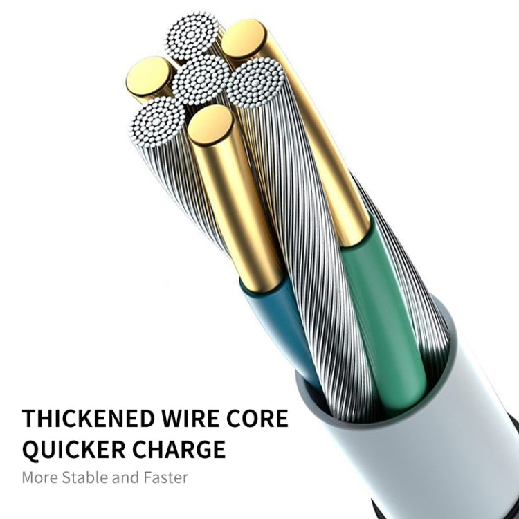 ENKAY Hat-Prince 3 in 1 6A USB to 8Pin+Type-C+Micro USB Supper Fast Charge Spring Cable, Length: 1.8m