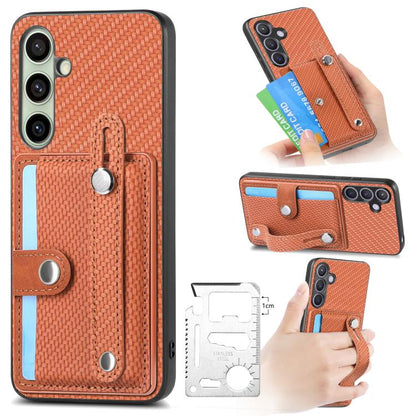 Wristband Kickstand Wallet Back Phone Case with Tool Knife, For Samsung Galaxy A57 5G, For Samsung Galaxy A37 5G, For Samsung Galaxy S25 Edge 5G, For Samsung Galaxy A56 5G, For Samsung Galaxy A36, For Samsung Galaxy S25 5G, For Samsung Galaxy S25+ 5G  ...