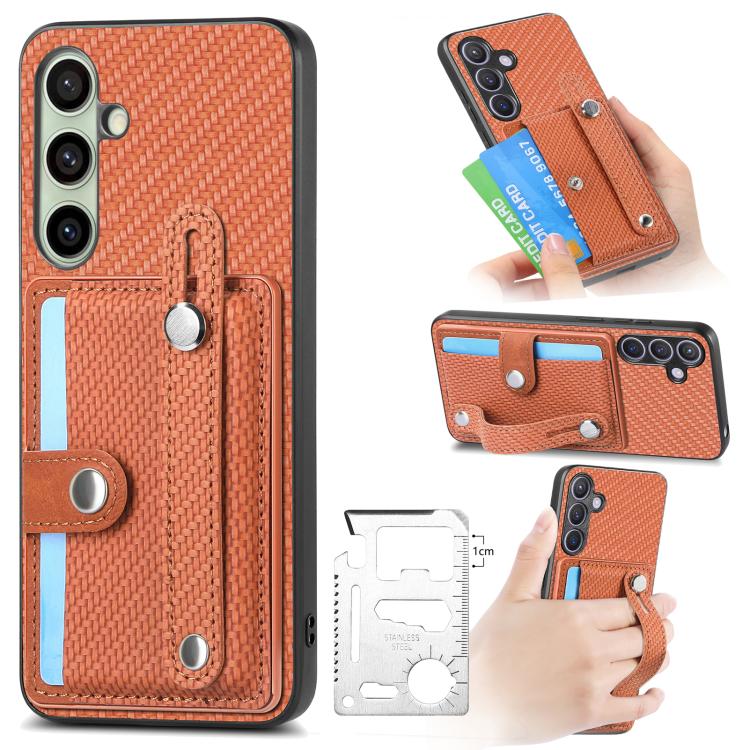 Wristband Kickstand Wallet Back Phone Case with Tool Knife, For Samsung Galaxy A57 5G, For Samsung Galaxy A37 5G, For Samsung Galaxy S25 Edge 5G, For Samsung Galaxy A56 5G, For Samsung Galaxy A36, For Samsung Galaxy S25 5G, For Samsung Galaxy S25+ 5G  ...