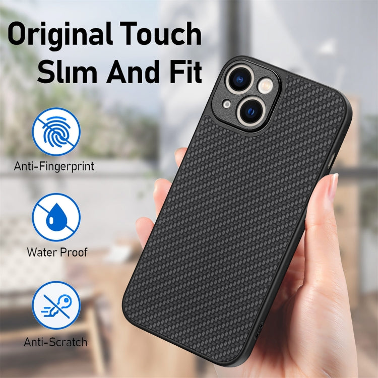 Carbon Fiber Texture Leather Back Phone Case