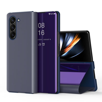 Plated Mirror Horizontal Flip Leather Phone Case with Holder, For Galaxy Z Fold8 5G, For Galaxy Z Fold8 Ultra 5G, For Galaxy Z TriFold, For Galaxy Z Fold7, For Galaxy Z Fold6, For Galaxy Z Fold5 5G