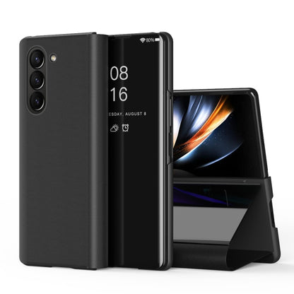 Plated Mirror Horizontal Flip Leather Phone Case with Holder, For Galaxy Z Fold8 5G, For Galaxy Z Fold8 Ultra 5G, For Galaxy Z TriFold, For Galaxy Z Fold7, For Galaxy Z Fold6, For Galaxy Z Fold5 5G