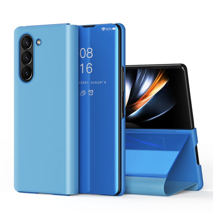 Plated Mirror Horizontal Flip Leather Phone Case with Holder, For Galaxy Z Fold8 5G, For Galaxy Z Fold8 Ultra 5G, For Galaxy Z TriFold, For Galaxy Z Fold7, For Galaxy Z Fold6, For Galaxy Z Fold5 5G