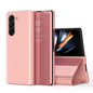 Plated Mirror Horizontal Flip Leather Phone Case with Holder, For Galaxy Z Fold8 5G, For Galaxy Z Fold8 Ultra 5G, For Galaxy Z TriFold, For Galaxy Z Fold7, For Galaxy Z Fold6, For Galaxy Z Fold5 5G
