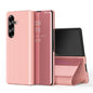 Plated Mirror Horizontal Flip Leather Phone Case with Holder, For Galaxy Z Fold8 5G, For Galaxy Z Fold8 Ultra 5G, For Galaxy Z TriFold, For Galaxy Z Fold7, For Galaxy Z Fold6, For Galaxy Z Fold5 5G