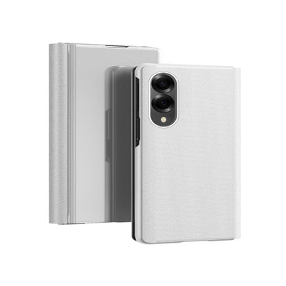 Plated Mirror Horizontal Flip Leather Phone Case with Holder, For Galaxy Z Fold8 5G, For Galaxy Z Fold8 Ultra 5G, For Galaxy Z TriFold, For Galaxy Z Fold7, For Galaxy Z Fold6, For Galaxy Z Fold5 5G