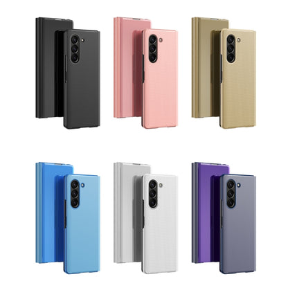 Plated Mirror Horizontal Flip Leather Phone Case with Holder, For Galaxy Z Fold8 5G, For Galaxy Z Fold8 Ultra 5G, For Galaxy Z TriFold, For Galaxy Z Fold7, For Galaxy Z Fold6, For Galaxy Z Fold5 5G