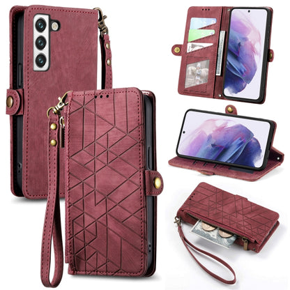 Geometric Zipper Wallet Side Buckle Leather Phone Case, For Samsung Galaxy A54 5G, For Samsung Galaxy S23 Ultra 5G, For Samsung Galaxy S23+ 5G, For Samsung Galaxy S23 5G, For Samsung Galaxy A14 5G, For Samsung Galaxy S20 FE, For Samsung Galaxy M33     ...