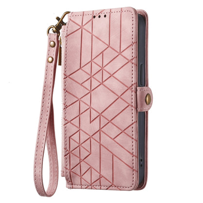Geometric Zipper Wallet Side Buckle Leather Phone Case, For Samsung Galaxy S20+, For Samsung Galaxy A31, For Samsung Galaxy A11, For Samsung Galaxy S20, For Samsung Galaxy A71, For Samsung Galaxy A51, For Samsung Galaxy A70S, For Samsung Galaxy A50