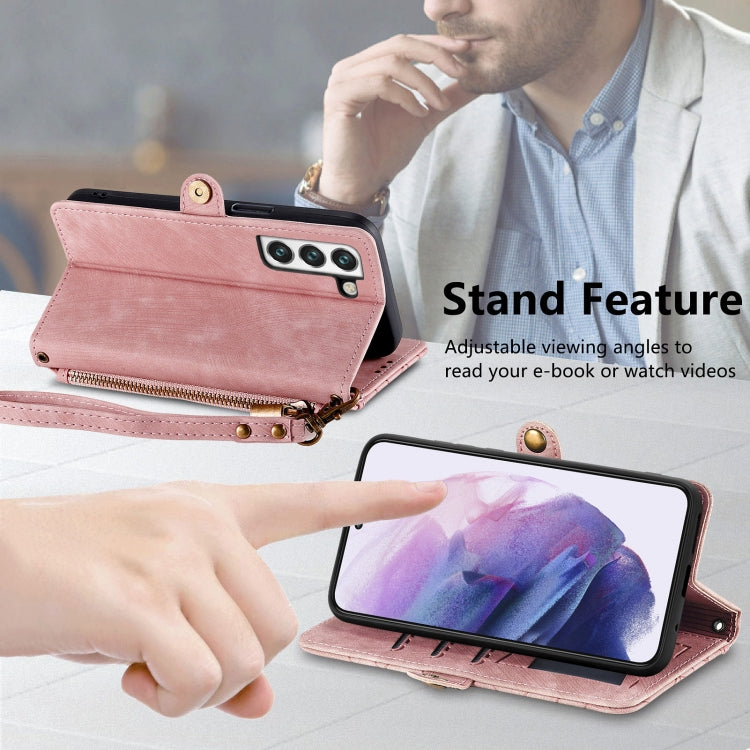 Geometric Zipper Wallet Side Buckle Leather Phone Case, For Samsung Galaxy S20+, For Samsung Galaxy A31, For Samsung Galaxy A11, For Samsung Galaxy S20, For Samsung Galaxy A71, For Samsung Galaxy A51, For Samsung Galaxy A70S, For Samsung Galaxy A50