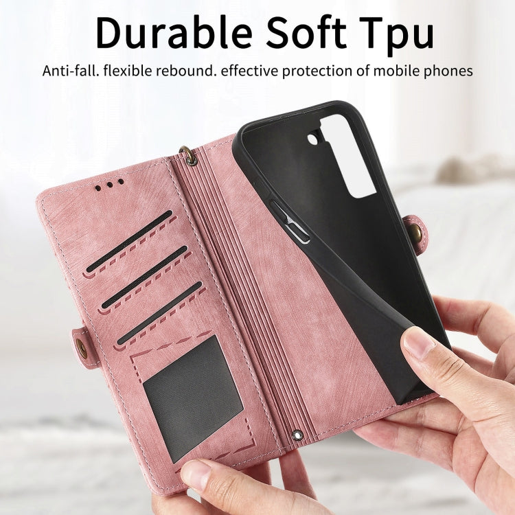 Geometric Zipper Wallet Side Buckle Leather Phone Case, For Samsung Galaxy S20+, For Samsung Galaxy A31, For Samsung Galaxy A11, For Samsung Galaxy S20, For Samsung Galaxy A71, For Samsung Galaxy A51, For Samsung Galaxy A70S, For Samsung Galaxy A50