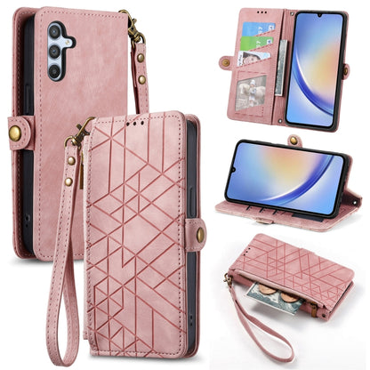 Geometric Zipper Wallet Side Buckle Leather Phone Case, For Samsung Galaxy S21 Ultra 5G, For Samsung Galaxy A12, For Samsung Galaxy A42 5G, For Samsung Galaxy Note20 Ultra, For Samsung Galaxy Note20, For Samsung Galaxy A21S, For Samsung Galaxy A51 5G  ...