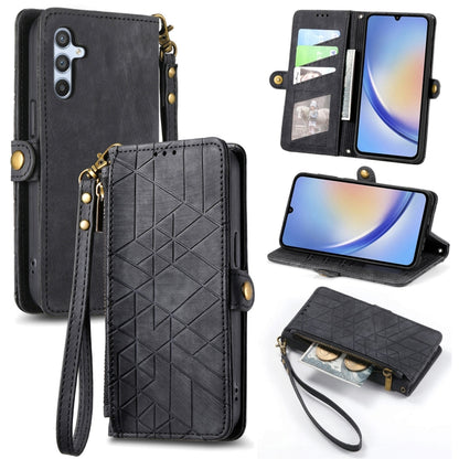 Geometric Zipper Wallet Side Buckle Leather Phone Case, For Samsung Galaxy S21 Ultra 5G, For Samsung Galaxy A12, For Samsung Galaxy A42 5G, For Samsung Galaxy Note20 Ultra, For Samsung Galaxy Note20, For Samsung Galaxy A21S, For Samsung Galaxy A51 5G  ...