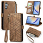 Geometric Zipper Wallet Side Buckle Leather Phone Case, For Samsung Galaxy A22 5G, For Samsung Galaxy S21 FE 5G, For Samsung Galaxy A32 4G, For Samsung Galaxy A72, For Samsung Galaxy A52 5G, For Samsung Galaxy A32 5G, For Samsung Galaxy S21 5G         ...