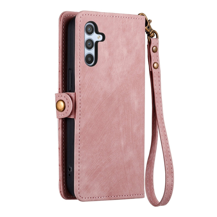 Geometric Zipper Wallet Side Buckle Leather Phone Case, For Samsung Galaxy A54 5G, For Samsung Galaxy S23 Ultra 5G, For Samsung Galaxy S23+ 5G, For Samsung Galaxy S23 5G, For Samsung Galaxy A14 5G, For Samsung Galaxy S20 FE, For Samsung Galaxy M33     ...