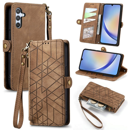 Geometric Zipper Wallet Side Buckle Leather Phone Case, Samsung Galaxy A05s, For Samsung Galaxy A25 5G, For Samsung Galaxy S23 FE 5G, For Samsung Galaxy A24 4G, For Samsung Galaxy A23 5G, For Samsung Galaxy A14 4G, For Samsung Galaxy A24 5G            ...