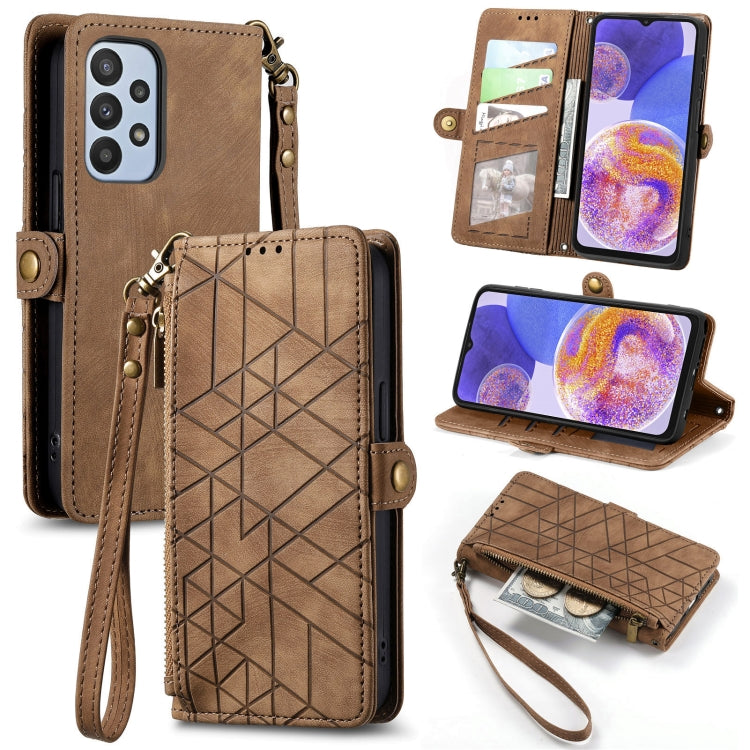 Geometric Zipper Wallet Side Buckle Leather Phone Case, Samsung Galaxy A05s, For Samsung Galaxy A25 5G, For Samsung Galaxy S23 FE 5G, For Samsung Galaxy A24 4G, For Samsung Galaxy A23 5G, For Samsung Galaxy A14 4G, For Samsung Galaxy A24 5G            ...