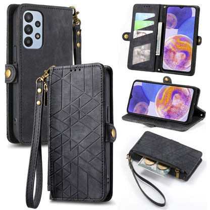 Geometric Zipper Wallet Side Buckle Leather Phone Case, Samsung Galaxy A05s, For Samsung Galaxy A25 5G, For Samsung Galaxy S23 FE 5G, For Samsung Galaxy A24 4G, For Samsung Galaxy A23 5G, For Samsung Galaxy A14 4G, For Samsung Galaxy A24 5G            ...
