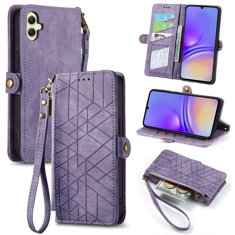 Geometric Zipper Wallet Side Buckle Leather Phone Case, For Samsung Galaxy S25 Ultra 5G, For Samsung Galaxy C55, For Samsung Galaxy M55, For Samsung Galaxy A55 5G, For Samsung Galaxy S24 Ultra 5G, For Samsung Galaxy S24+ 5G, For Samsung Galaxy S24 5G  ...