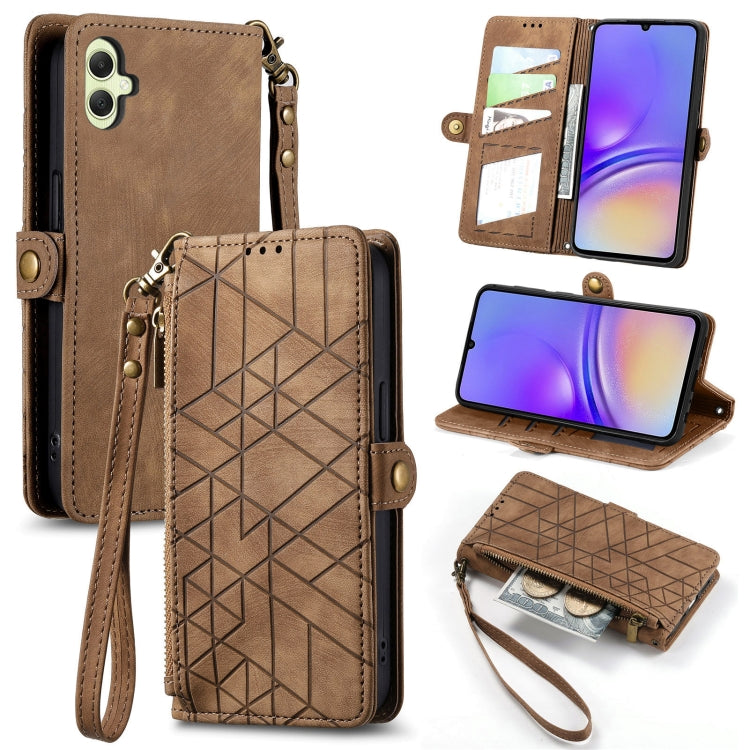 Geometric Zipper Wallet Side Buckle Leather Phone Case, For Samsung Galaxy S25 Ultra 5G, For Samsung Galaxy C55, For Samsung Galaxy M55, For Samsung Galaxy A55 5G, For Samsung Galaxy S24 Ultra 5G, For Samsung Galaxy S24+ 5G, For Samsung Galaxy S24 5G  ...