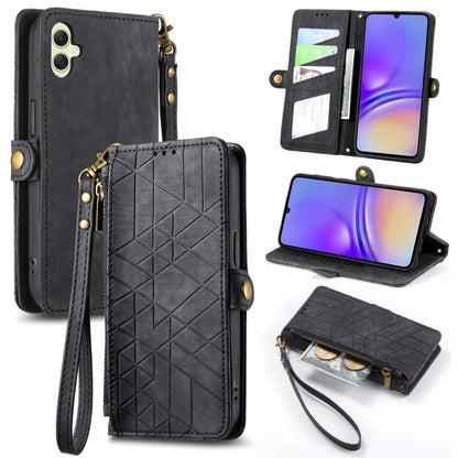 Geometric Zipper Wallet Side Buckle Leather Phone Case, For Samsung Galaxy S25 Ultra 5G, For Samsung Galaxy C55, For Samsung Galaxy M55, For Samsung Galaxy A55 5G, For Samsung Galaxy S24 Ultra 5G, For Samsung Galaxy S24+ 5G, For Samsung Galaxy S24 5G  ...