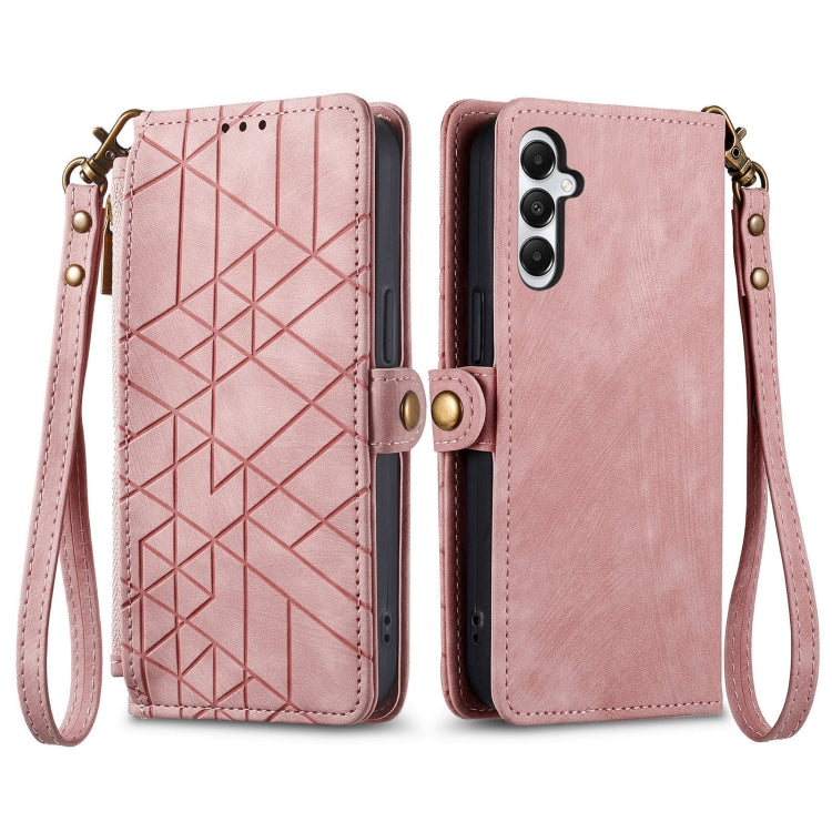 Geometric Zipper Wallet Side Buckle Leather Phone Case, Samsung Galaxy A05s, For Samsung Galaxy A25 5G, For Samsung Galaxy S23 FE 5G, For Samsung Galaxy A24 4G, For Samsung Galaxy A23 5G, For Samsung Galaxy A14 4G, For Samsung Galaxy A24 5G            ...