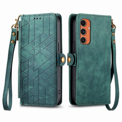 Geometric Zipper Wallet Side Buckle Leather Phone Case, For Samsung Galaxy S25 Ultra 5G, For Samsung Galaxy C55, For Samsung Galaxy M55, For Samsung Galaxy A55 5G, For Samsung Galaxy S24 Ultra 5G, For Samsung Galaxy S24+ 5G, For Samsung Galaxy S24 5G  ...