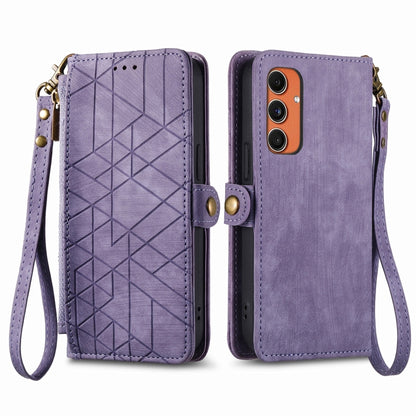 Geometric Zipper Wallet Side Buckle Leather Phone Case, For Samsung Galaxy S25 Ultra 5G, For Samsung Galaxy C55, For Samsung Galaxy M55, For Samsung Galaxy A55 5G, For Samsung Galaxy S24 Ultra 5G, For Samsung Galaxy S24+ 5G, For Samsung Galaxy S24 5G  ...