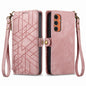 Geometric Zipper Wallet Side Buckle Leather Phone Case, For Samsung Galaxy S25 Ultra 5G, For Samsung Galaxy C55, For Samsung Galaxy M55, For Samsung Galaxy A55 5G, For Samsung Galaxy S24 Ultra 5G, For Samsung Galaxy S24+ 5G, For Samsung Galaxy S24 5G  ...
