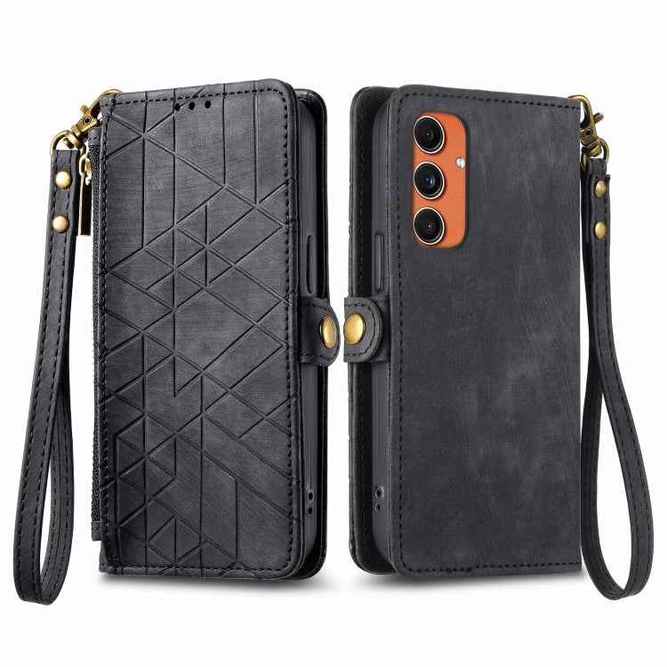 Geometric Zipper Wallet Side Buckle Leather Phone Case, For Samsung Galaxy S26 Edge 5G, For Samsung Galaxy S25 Edge 5G, For Samsung Galaxy A36 5G, For Samsung Galaxy S25 5G, For Samsung Galaxy S25+ 5G, For Samsung Galaxy S25 Ultra 5G                   ...