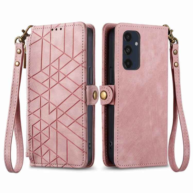 Geometric Zipper Wallet Side Buckle Leather Phone Case, For Samsung Galaxy S26 Edge 5G, For Samsung Galaxy S25 Edge 5G, For Samsung Galaxy A36 5G, For Samsung Galaxy S25 5G, For Samsung Galaxy S25+ 5G, For Samsung Galaxy S25 Ultra 5G                   ...