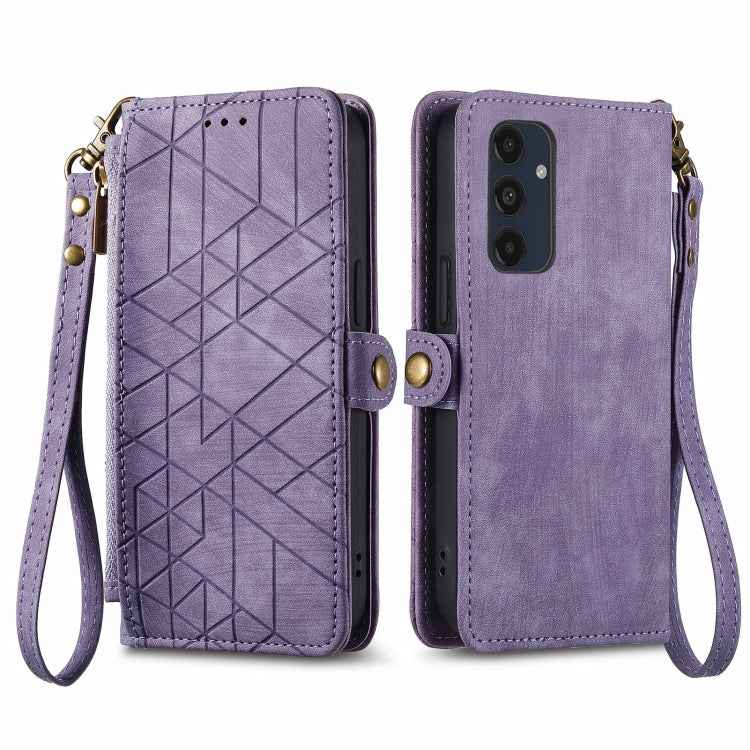Geometric Zipper Wallet Side Buckle Leather Phone Case, For Samsung Galaxy S26 Edge 5G, For Samsung Galaxy S25 Edge 5G, For Samsung Galaxy A36 5G, For Samsung Galaxy S25 5G, For Samsung Galaxy S25+ 5G, For Samsung Galaxy S25 Ultra 5G                   ...